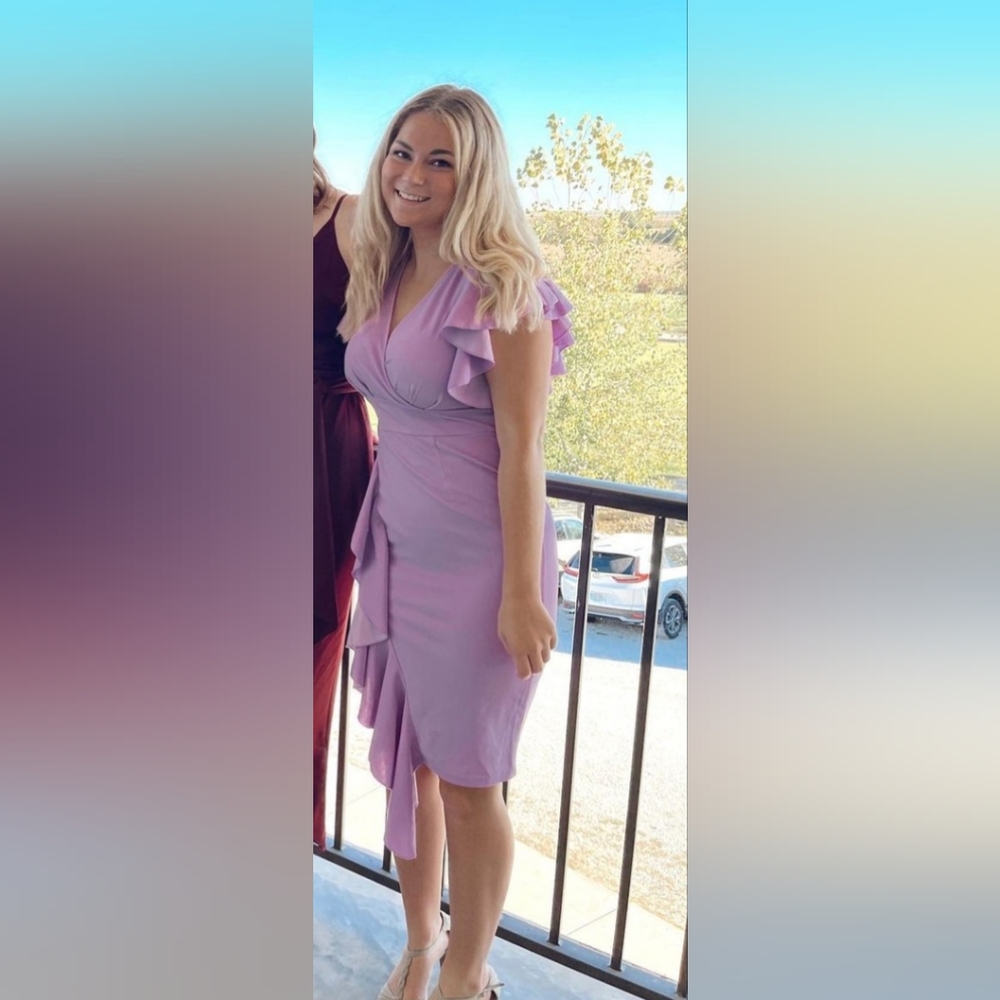 Mid-Length Cocktail Dress with Ruffles